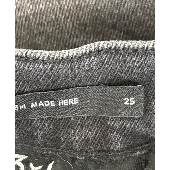 3 x 1 womens 25 High Rise Cora Straight leg Raw Hem Cropped Jeans Dark Grey - Picture 6 of 8